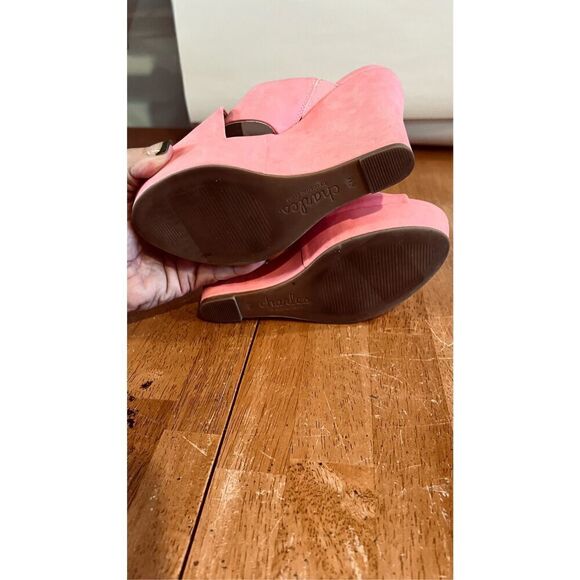 Charles by Charles David Pink Alternative Wedge Ultra High Sandals SZ 6 - Picture 7 of 9